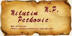 Milutin Petković vizit kartica